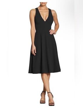 Dress the Population Catalina solid sleeveless fit & flare midi dress size L New